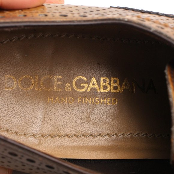 Dolce & Gabbana Hand Finished Men\'s UK 7 Brown Leather Wingtip Oxfords Shoes main image 6